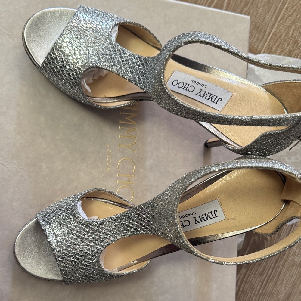 Jimmy Choo Metallic Silver Sandals